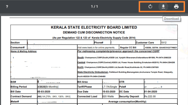 Download KSEB Bill Online