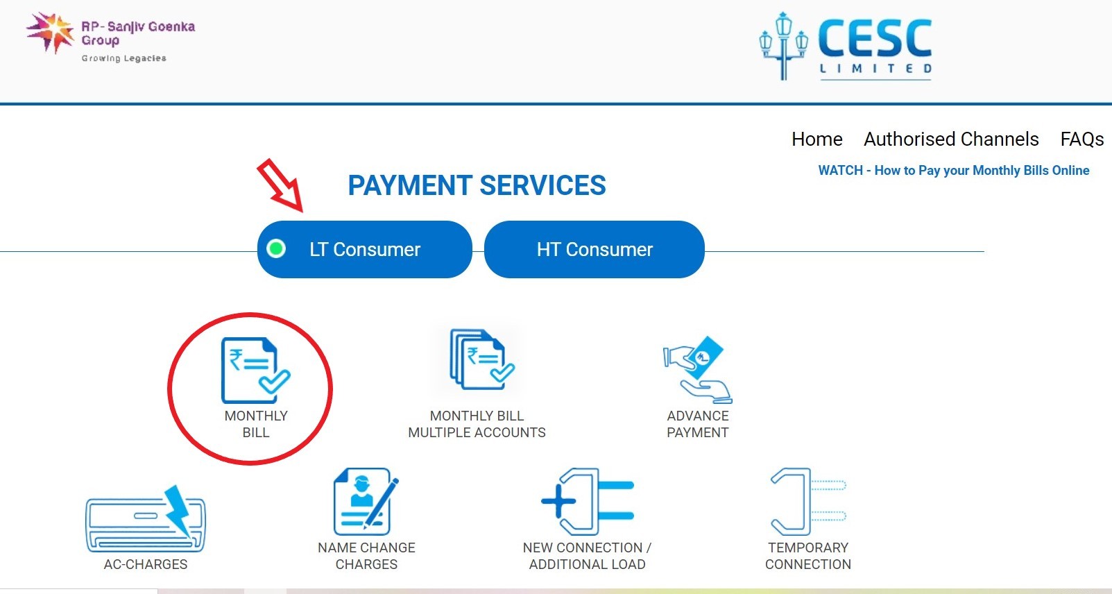 pay CESC bill online