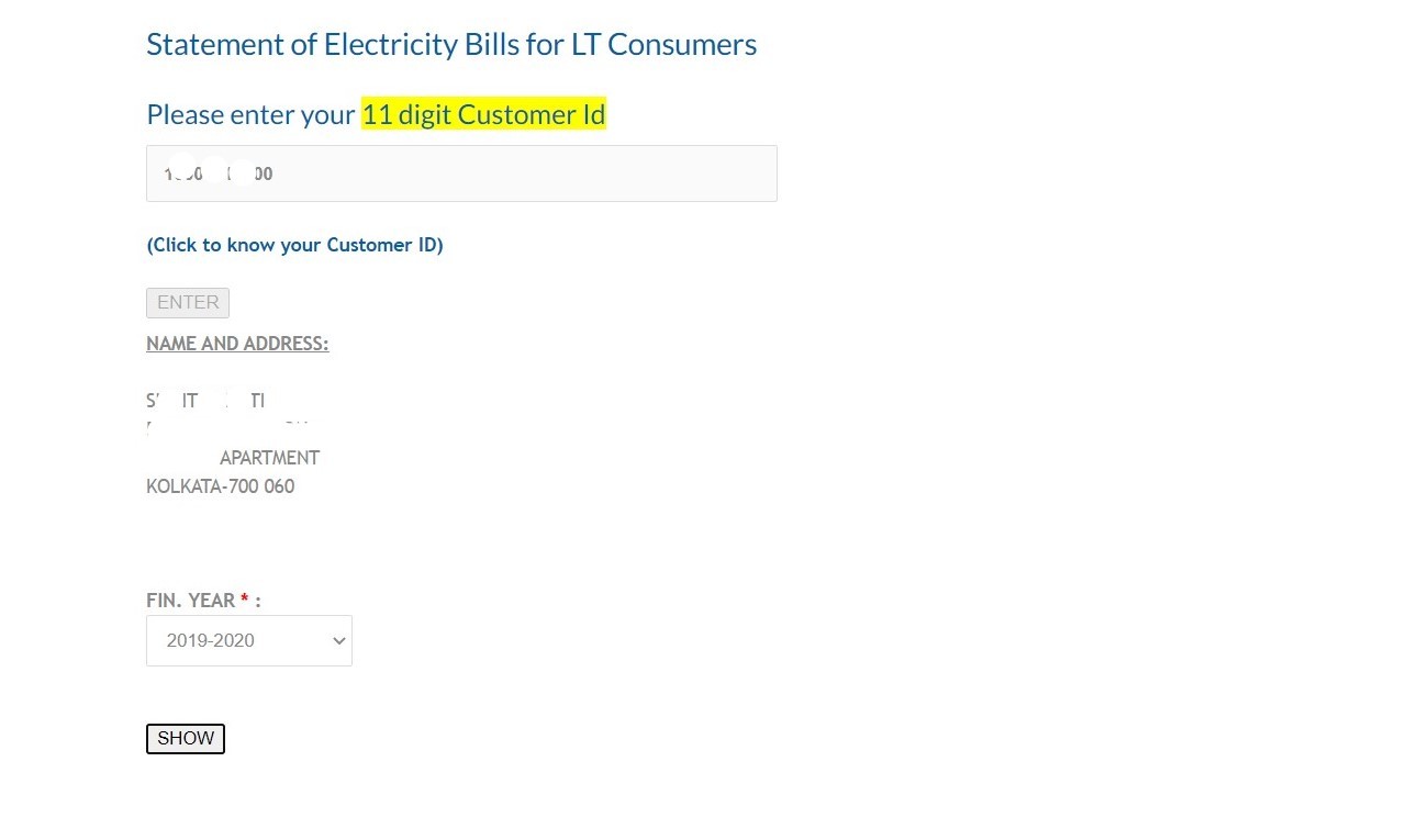 CESC bill history