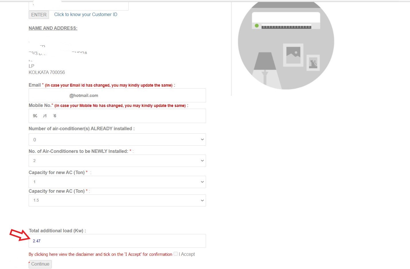 CESC AC application online