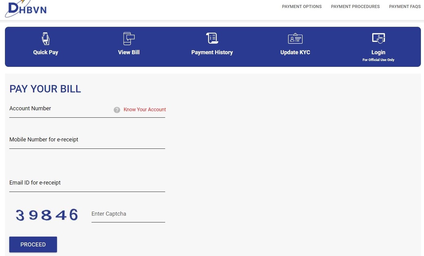 pay DHBVN bill online