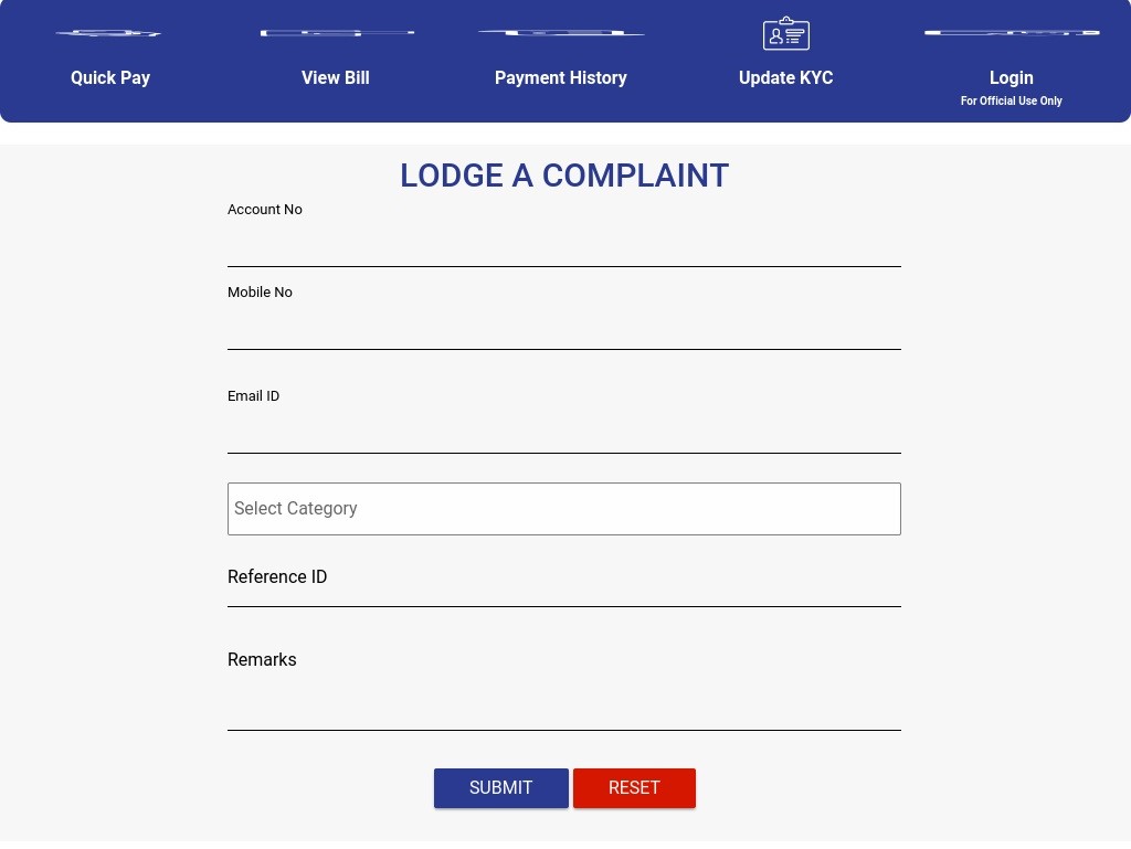 register a DHBVN online complaint