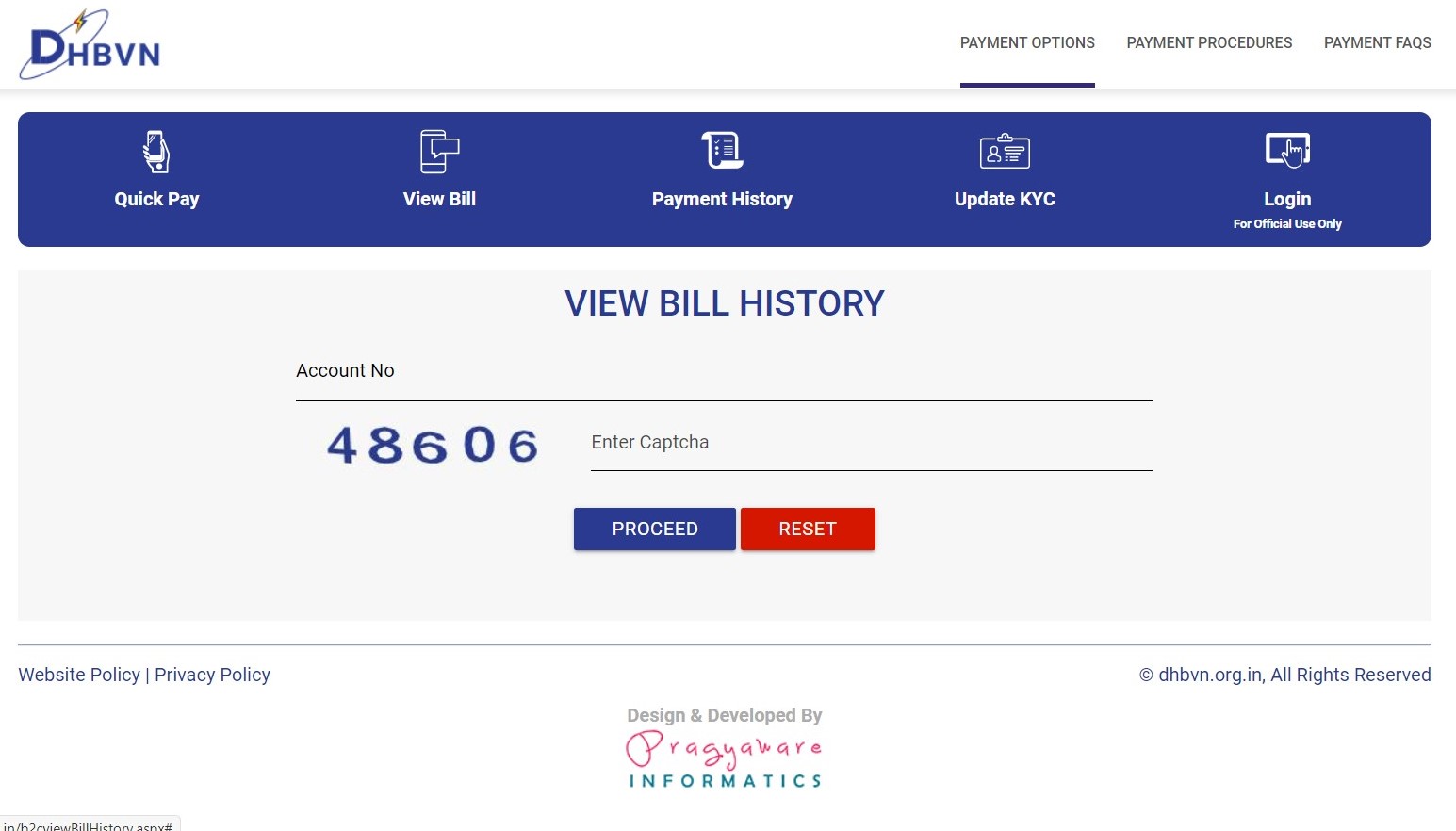 view DHBVN bill online