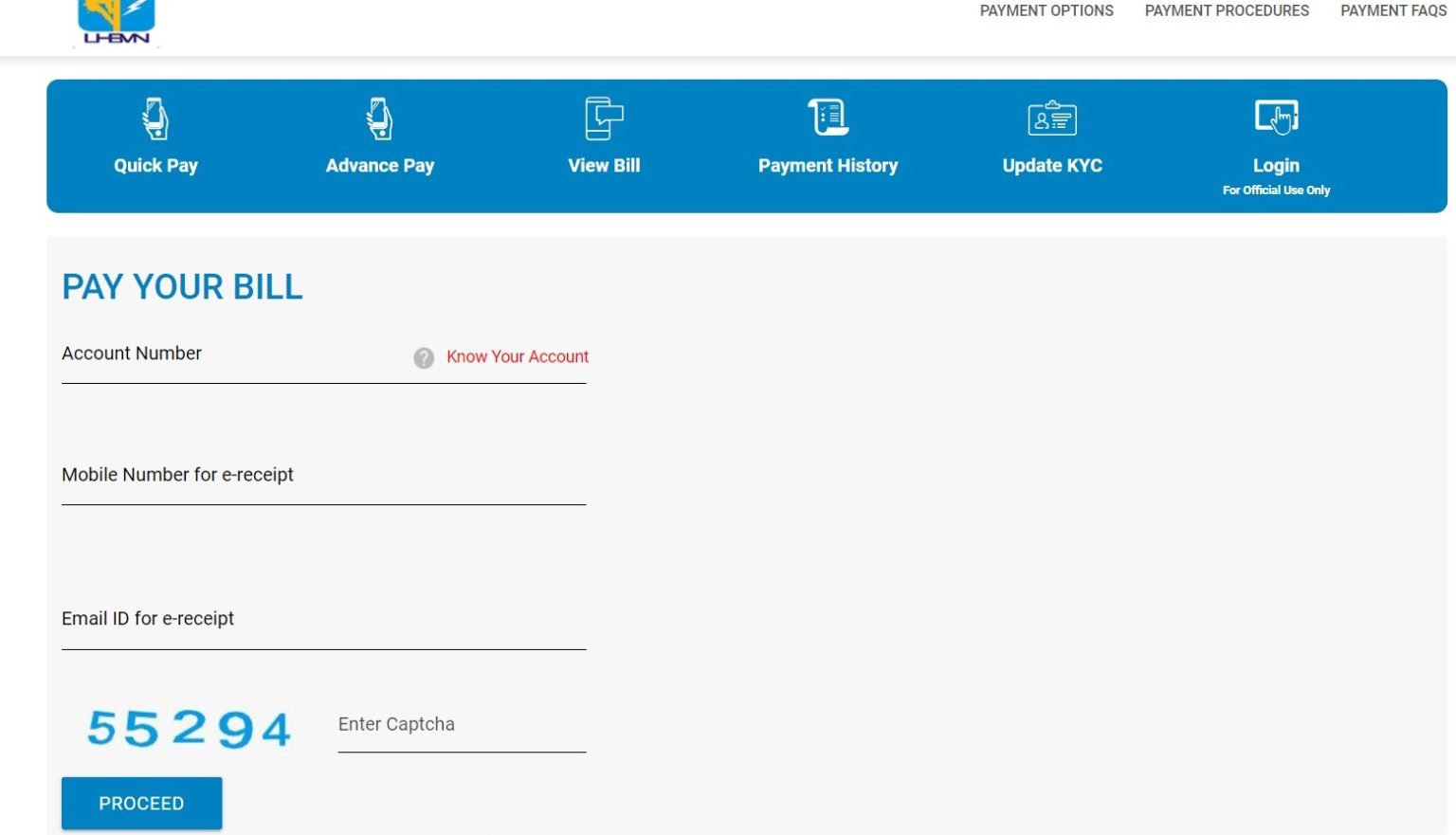 UHBVN Bill Payment online Bill View, Download Bill,Haryana