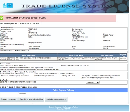 BBMP trade license