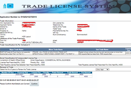 BBMP trade license