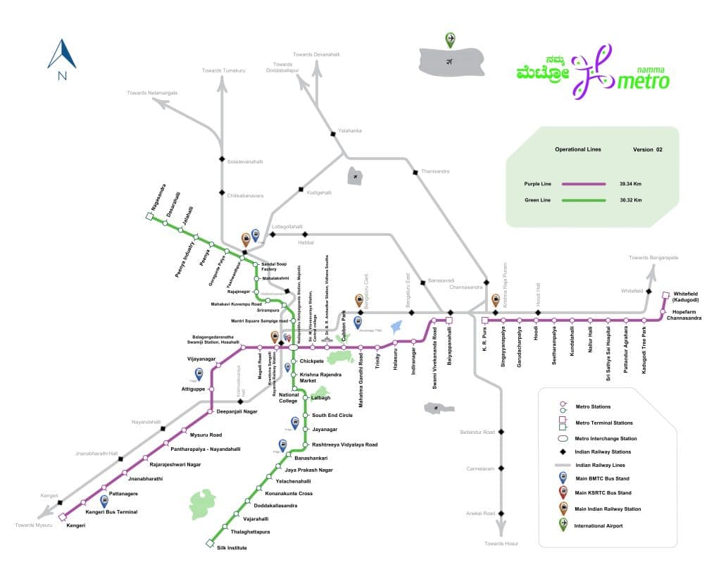 Bangalore Metro Route Map