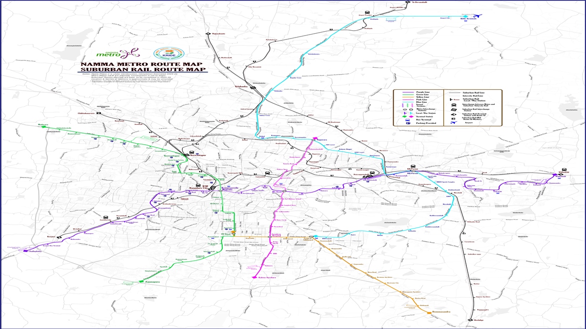 Bangalore Metro Map, Timings, Routes, Phase 2, Stations
