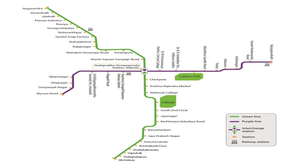 Bangalore Metro Map, Timings, Routes, Phase 2, Stations