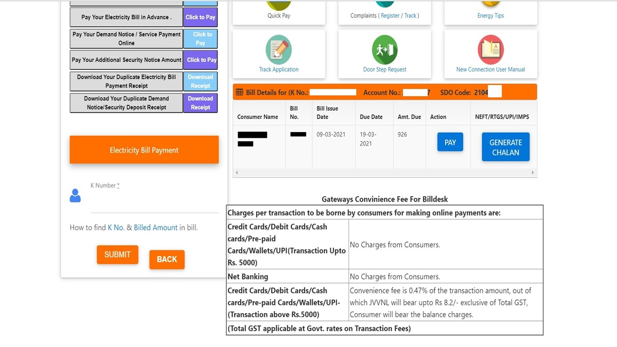 Pay JVVNL Bill Online