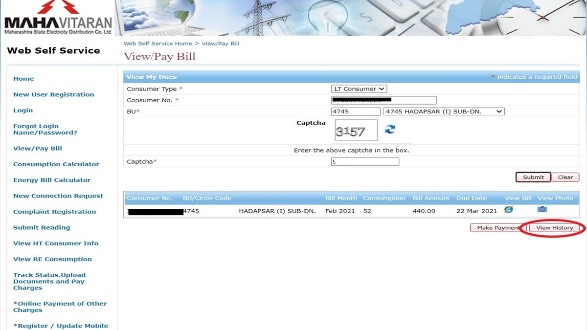 view MSEDCL bill online