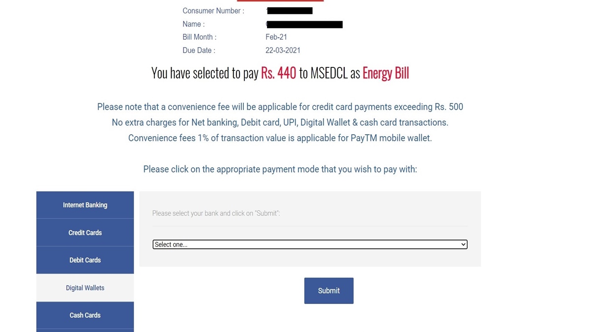 MSEDCL bill payment online 