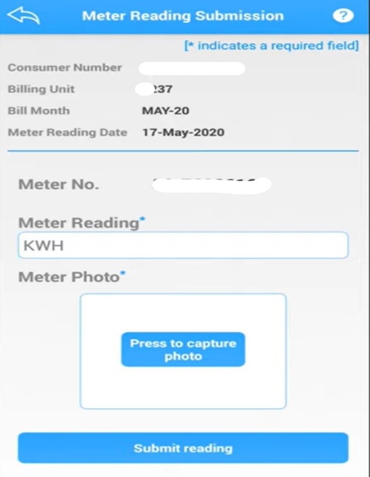 submit MSEDCL meter reading