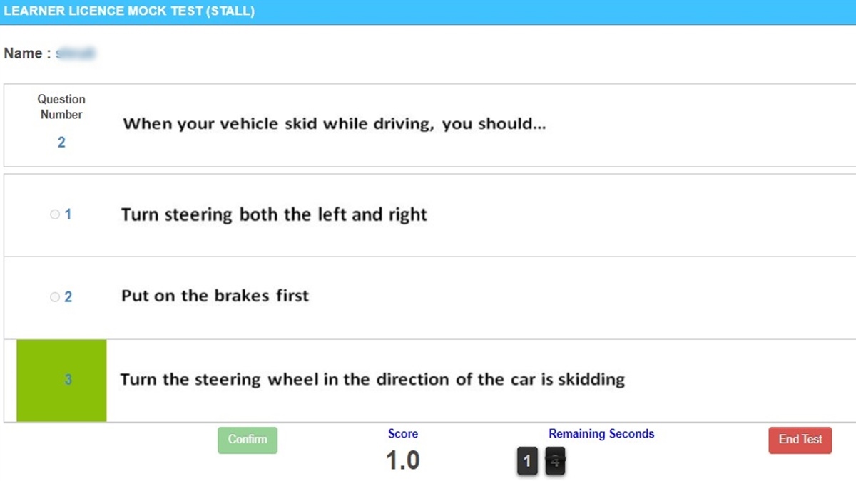 Sarathi Parivahan mock test