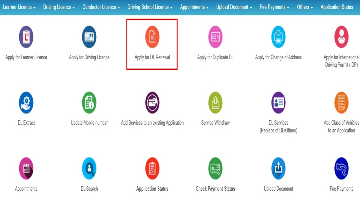 Sarathi Parivahan license renewal