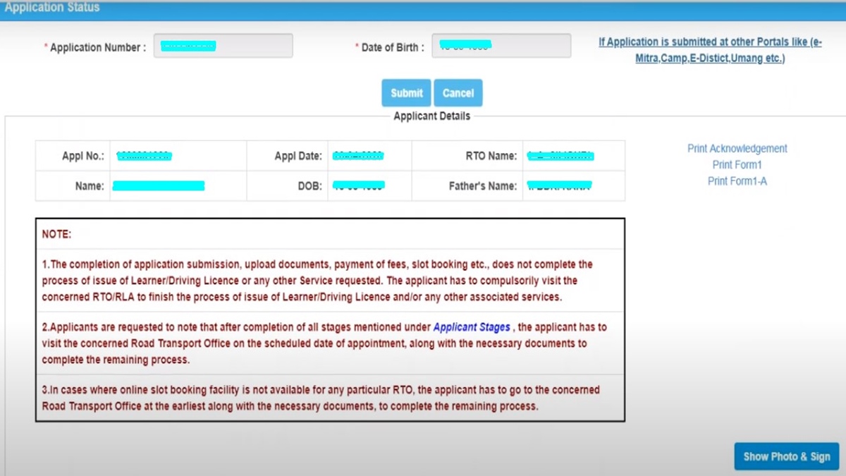 Sarathi Parivahan license renewal