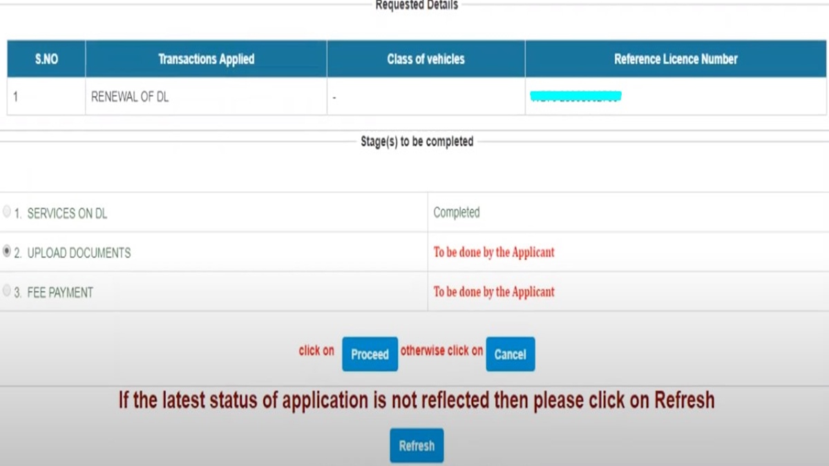 Sarathi Parivahan license renewal