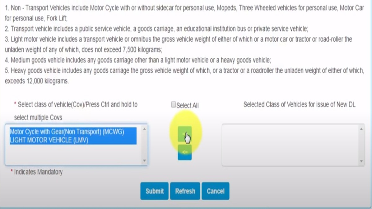 Sarathi Parivahan driving license 