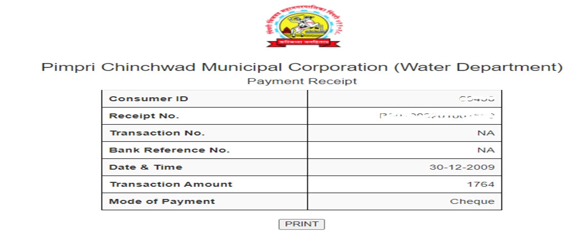 PCMC Water Bill 