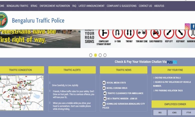 Bangalore traffic fine