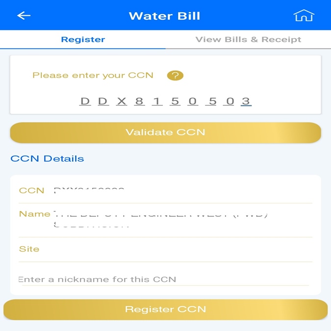 MCGM water bill payment receipt