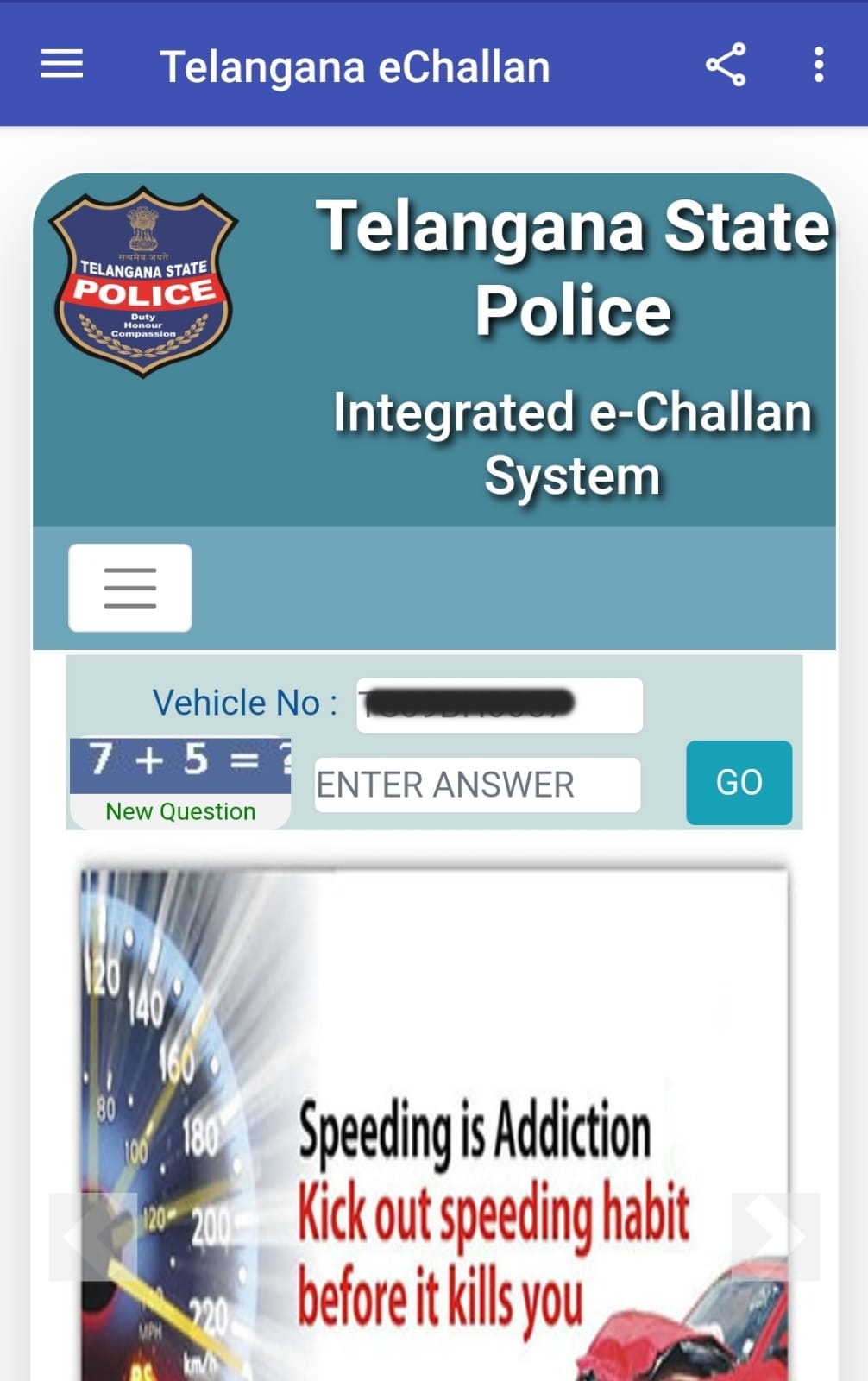 Pay TS E Challan Online Telangana Traffic Fine Payment