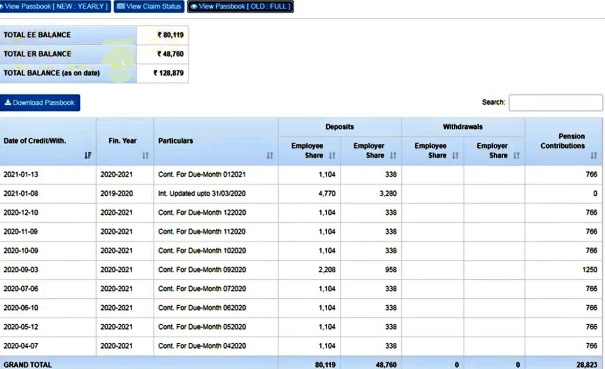 EPF passbook 