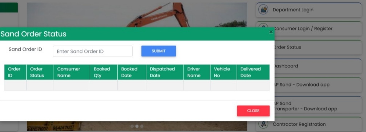 AP Sand booking status