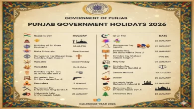 Punjab Government Holidays 2026, Bank Holidays In Punjab 2026