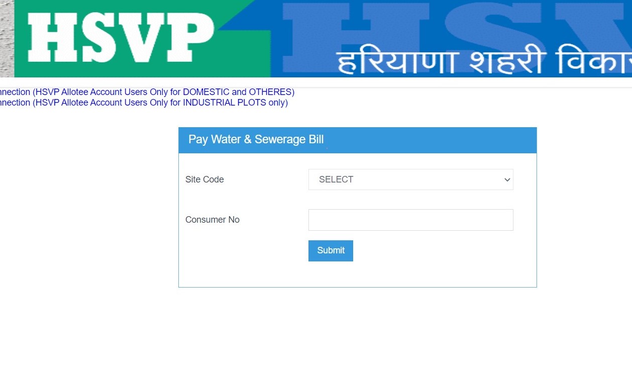 HSVP Water Bill Payment, HUDA Water Bill