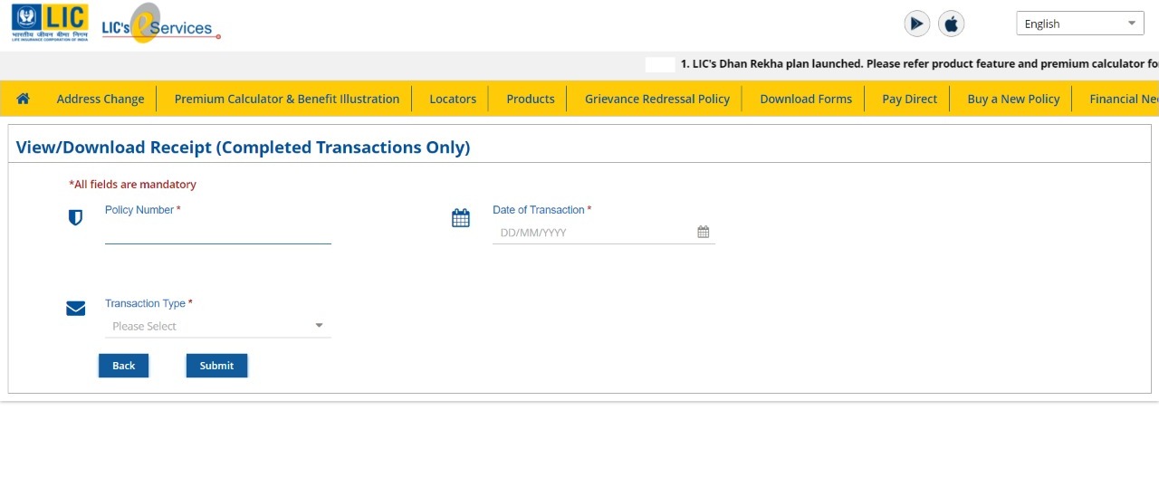 download LIC online payment receipt