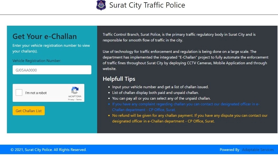 e challan surat police