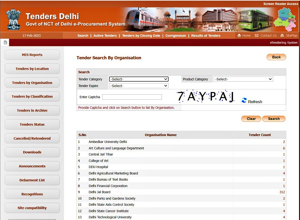 Delhi eprocurement