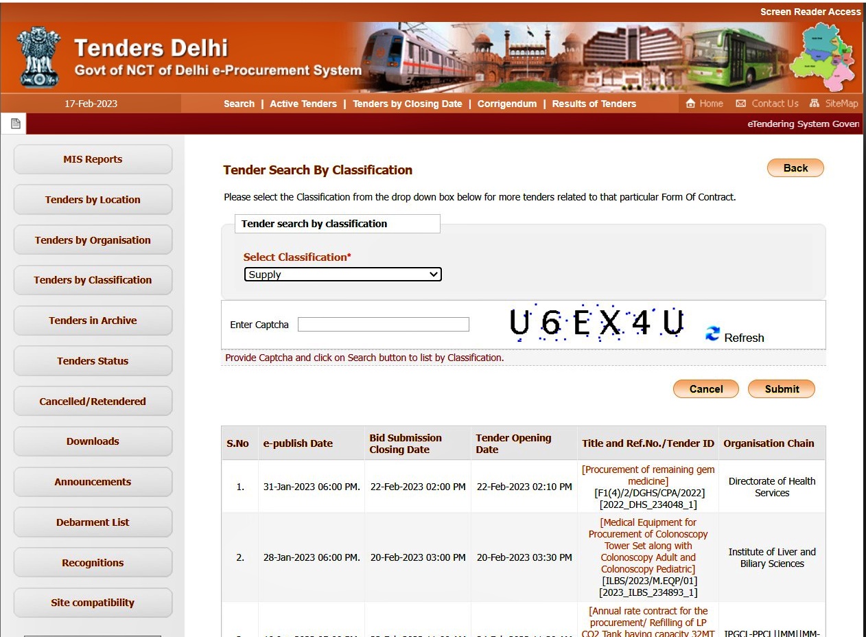 Delhi eprocurement