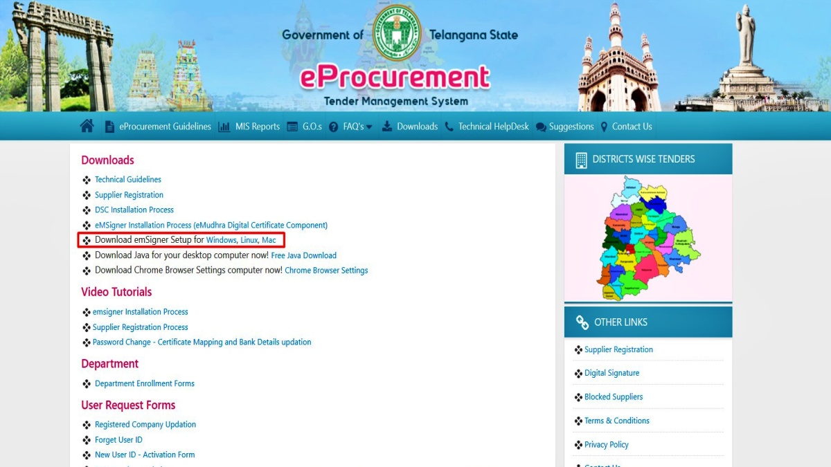  e procurement in Telangana