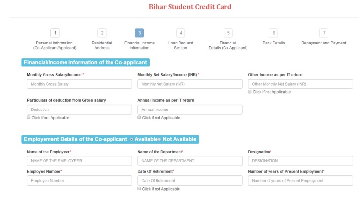 Bihar Student Credit Card