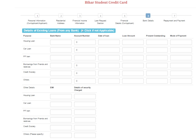 Bihar Student Credit Card