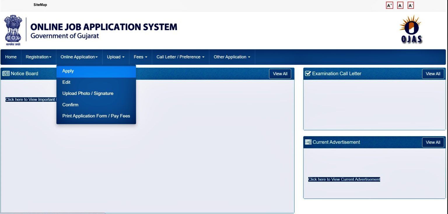OJAS Gujarat OJAS Maru App, Registration, Apply Online