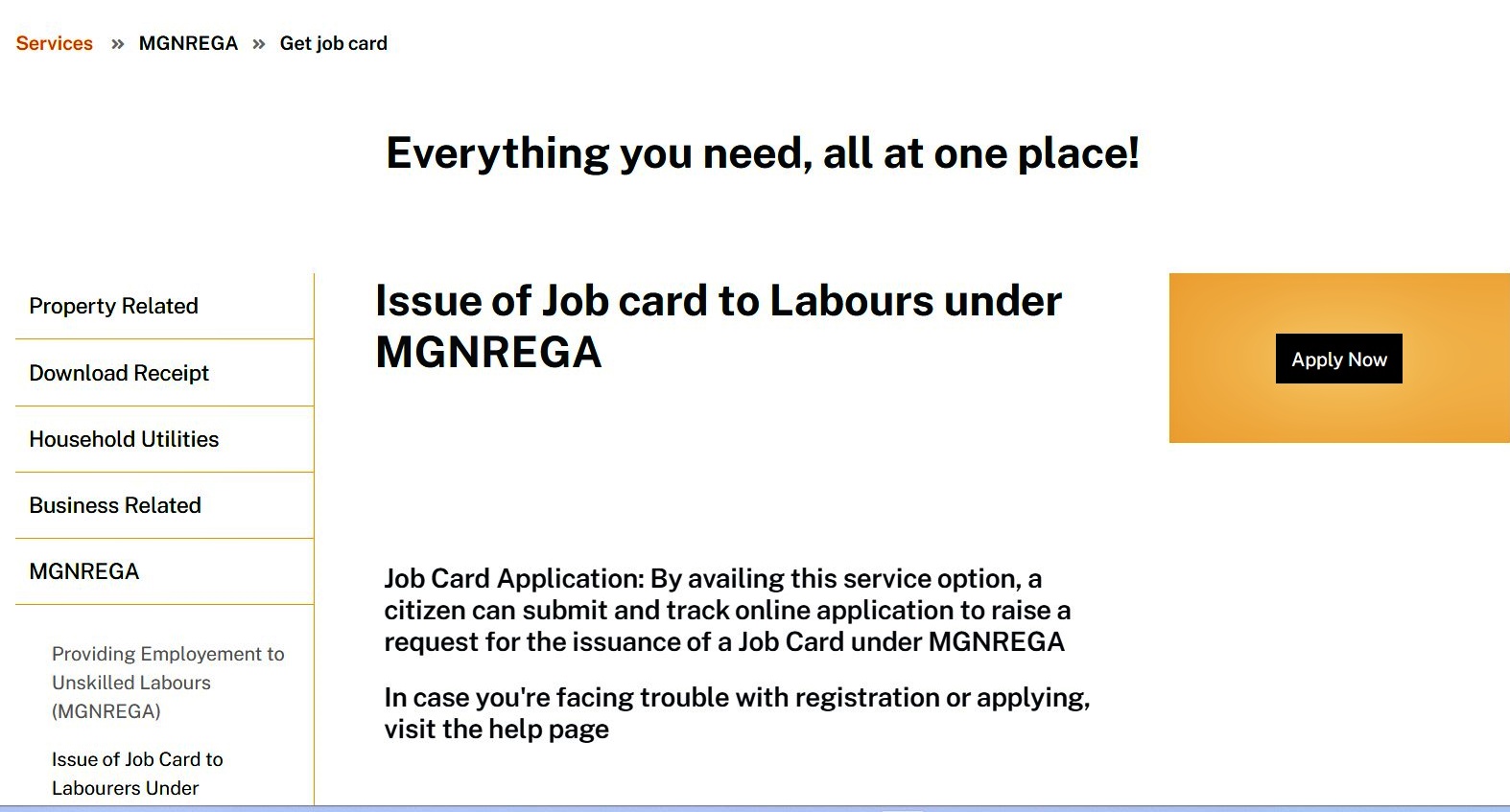 job card Karnataka apply online