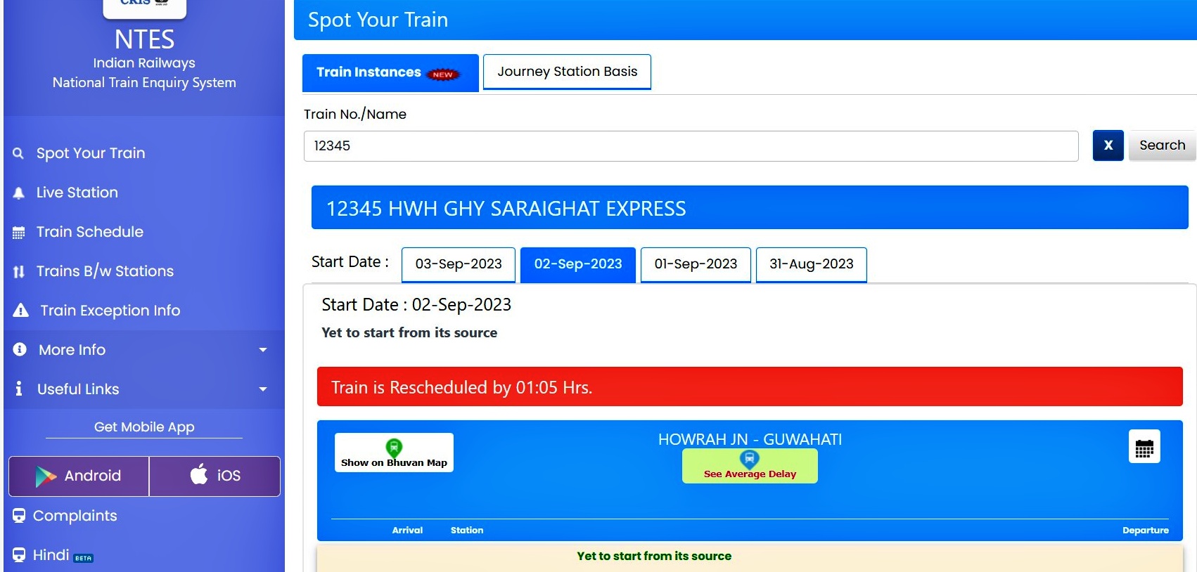 check IRCTC train live status