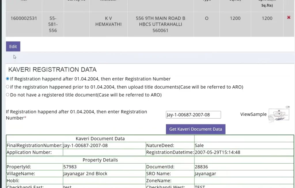 Bangalore bbmp e khata/ bbmp e aashti