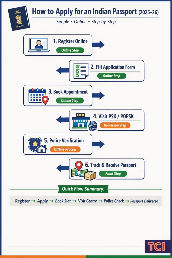 Online passport application process