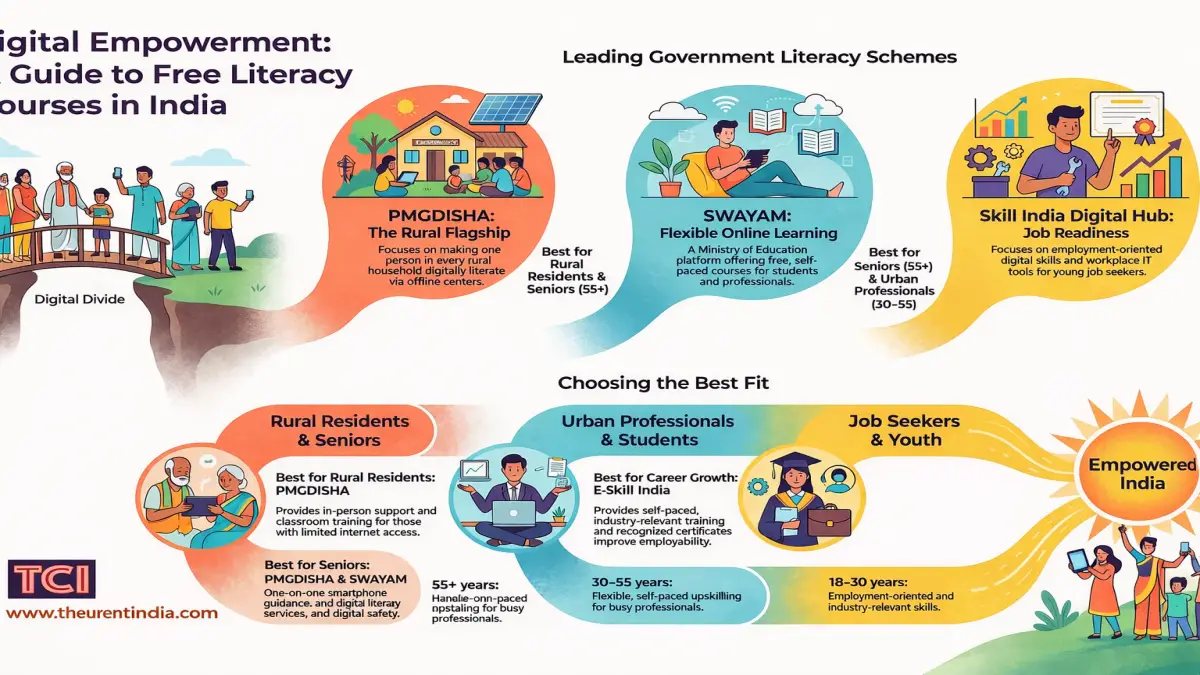 Free Digital Literacy Courses in India; PMGDISHA, Skill India