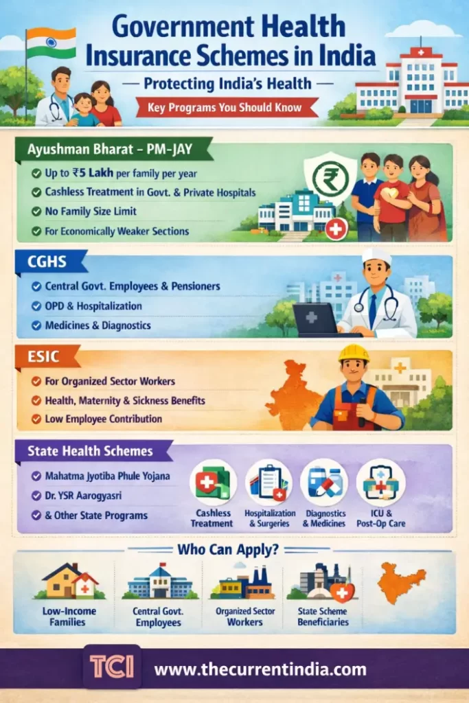 Government Health Insurance Schemes for Families in India