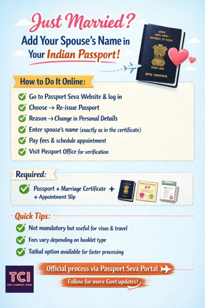 Guide to Add Spouse Name in Indian Passport Online