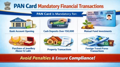 List of PAN Card Mandatory Financial Transactions
