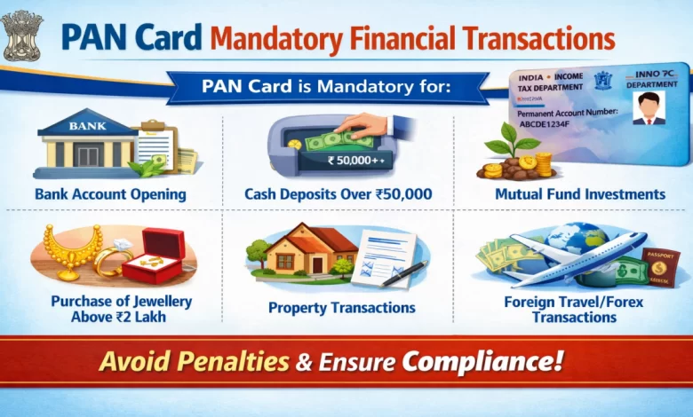 List of PAN Card Mandatory Financial Transactions
