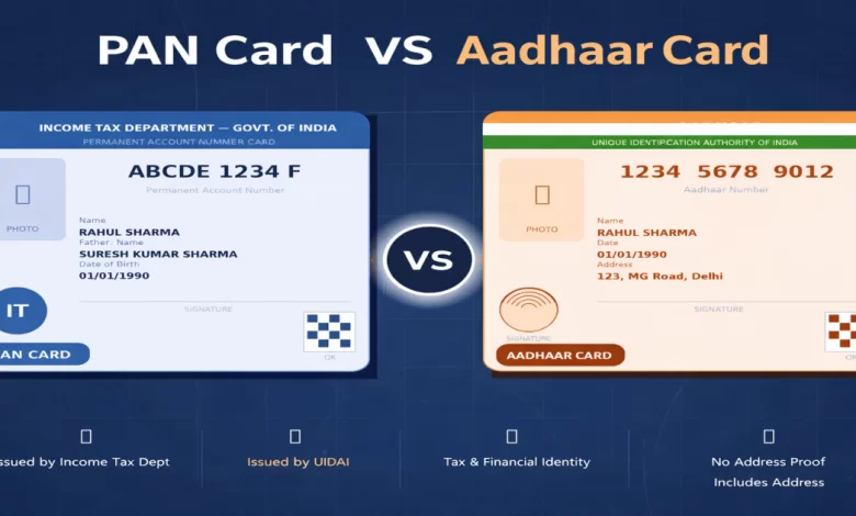 PAN Card Vs Aadhaar Card - Key Differences Explained