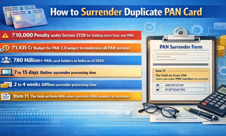 How to Surrender Duplicate PAN Card (Avoid Rs. 10,000 Penalty)