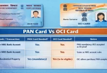 PAN Card vs OCI Card
